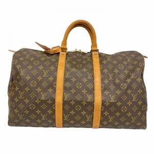 LOUIS VUITTON Authentic Brown Monogram Keepall 50 Boston Bag